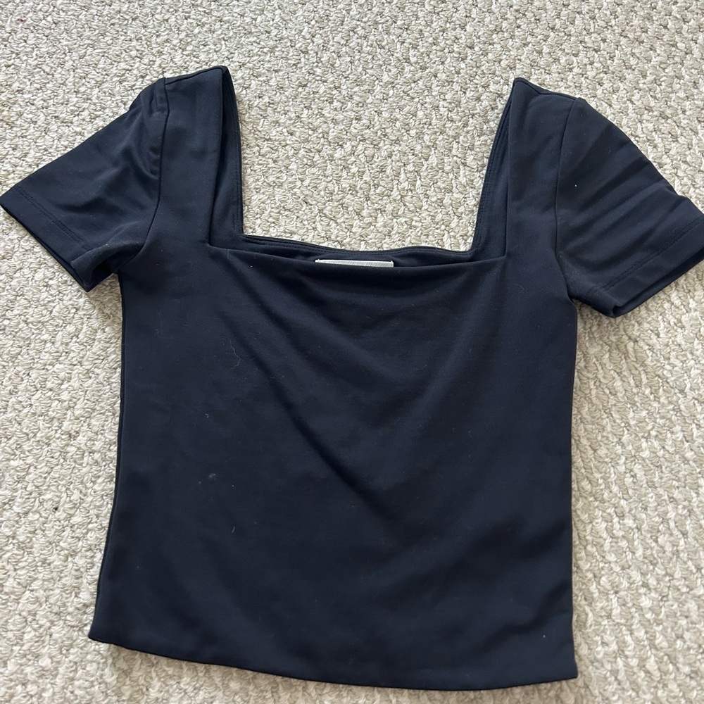 Aritzia Black Square Neck Top